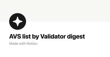 AVS list by Validator digest | Notion