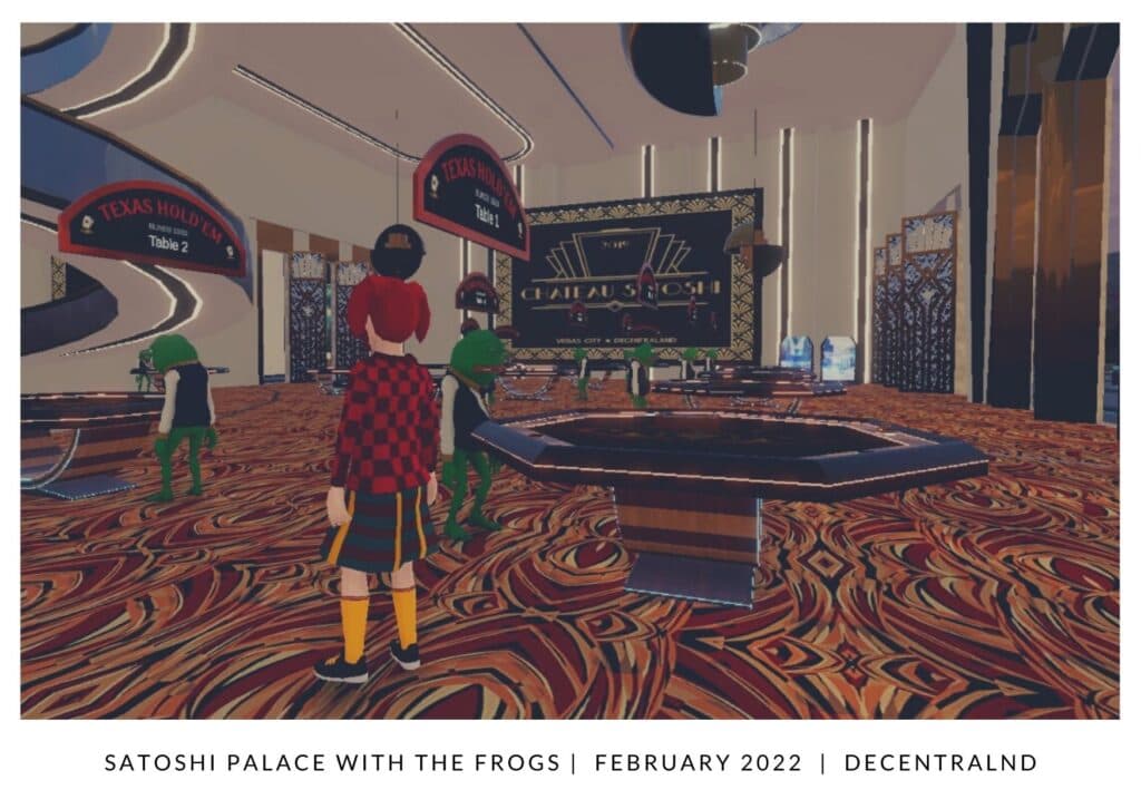 this is a screenshot of satoshi palace in decentraland