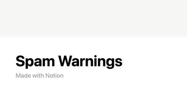 Spam Warnings | Notion