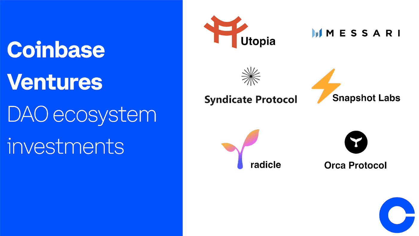 DAOs: Social networks that can rewire the world - Coinbase Ventures DAO ecosystem investments