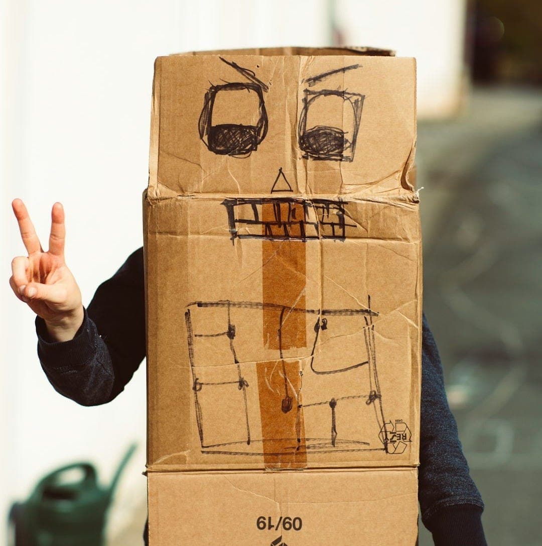 person holding brown cardboard box