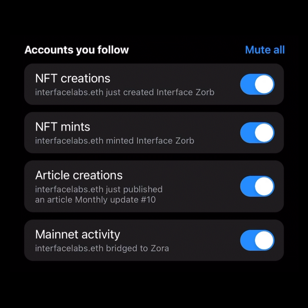 Notification settings