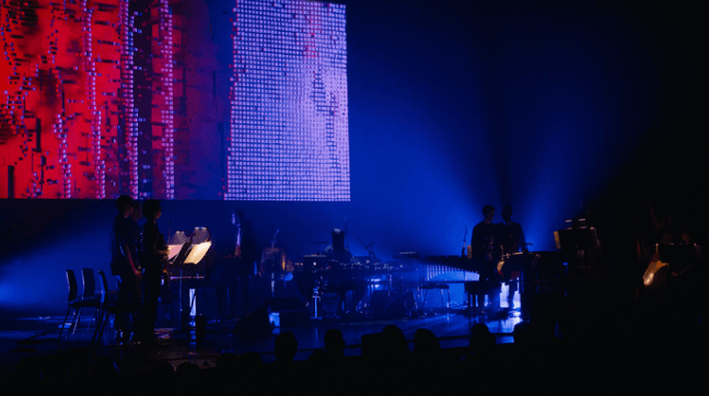A triptych of films supporting Lageos, performed by Actress + London Contemporary Orchestra at The Barbican (2016)