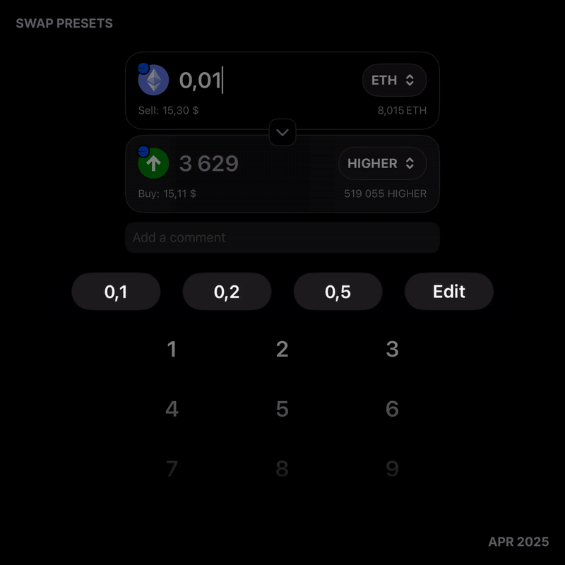 Swap presets