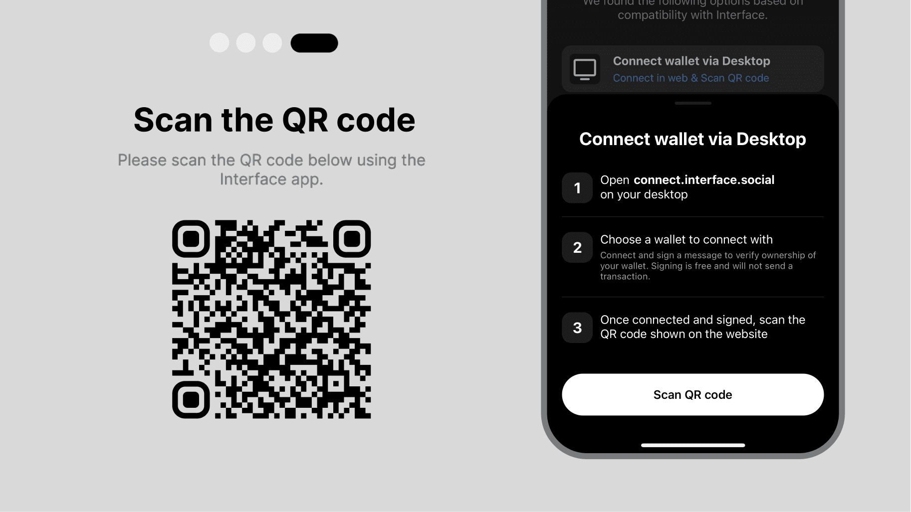 Connect wallet via desktop