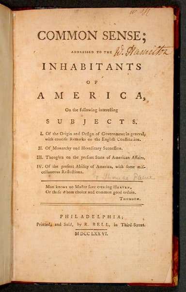 1776: Paine, Common Sense (Pamphlet) | Online Library of Liberty