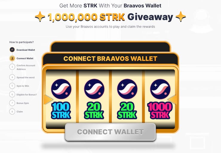 1,000,000 STRK Raffle - Starknet Airdrop - Braavos Wallet