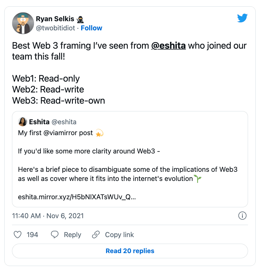 Ryan Selkis tweet