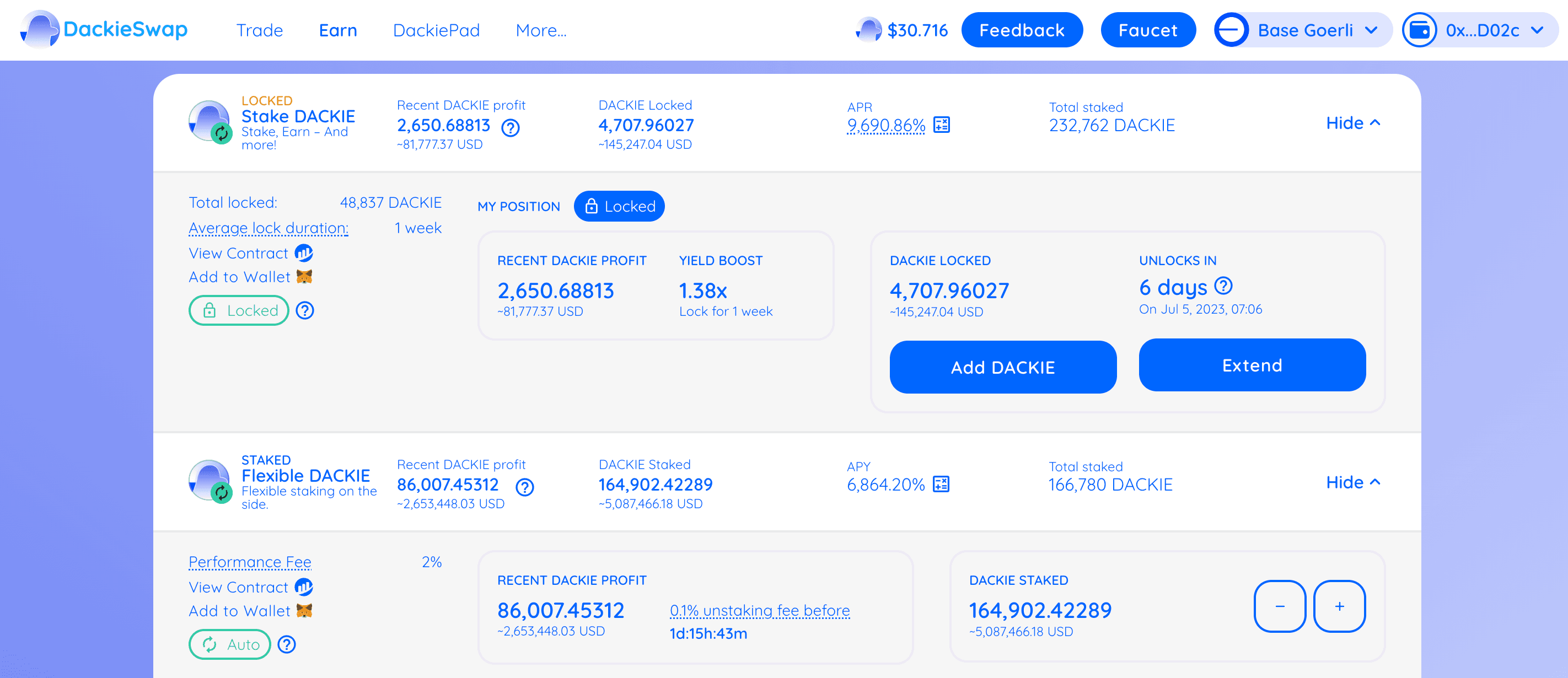 Flexible and Locked Staking