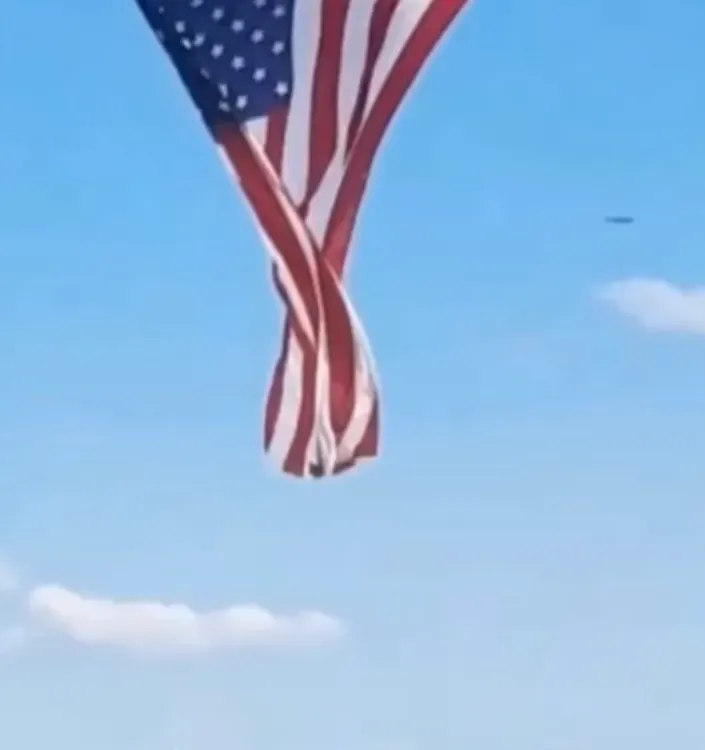 A UFO flies by a Donald Trump rally near Butler, Pennsylvania On July 13, 2024, moments before an attempted assassination of the former president.
