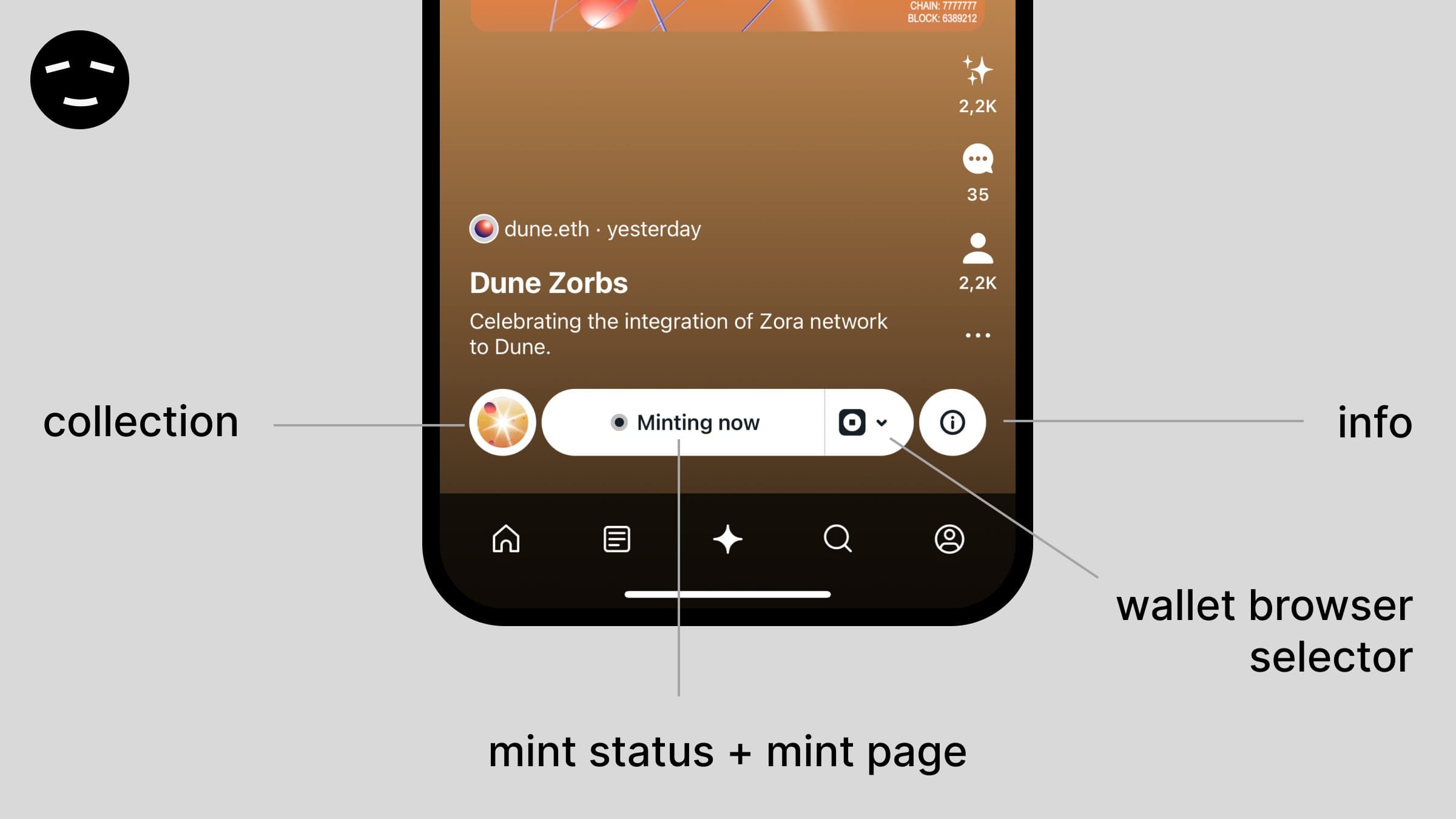 Updated action button