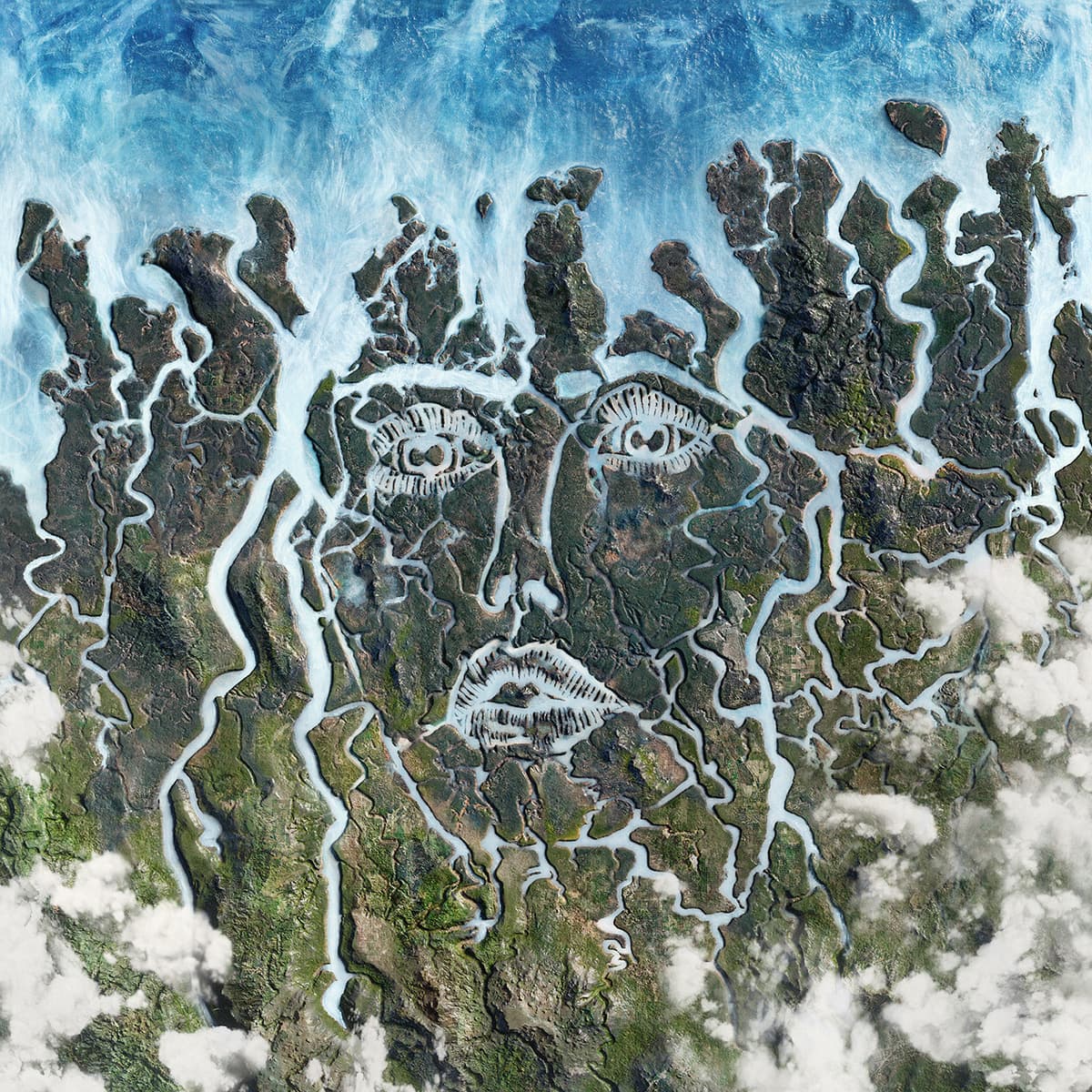 Transforming landscape in artwork for Disclosure's Energy (2020)