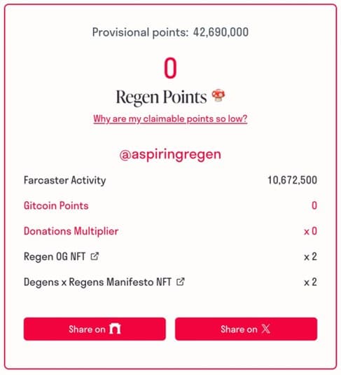 CryptoConexion, regen, points