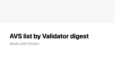 AVS list by Validator digest | Notion