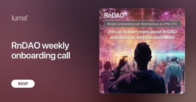 RnDAO weekly onboarding call · Luma