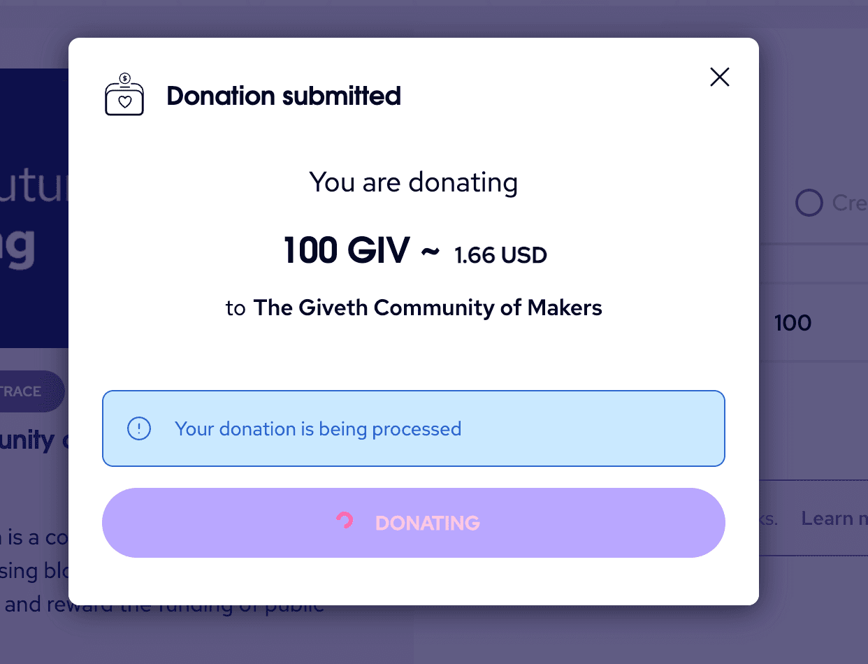 Transaction in Progress