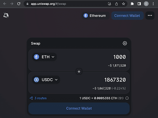 Uniswap app