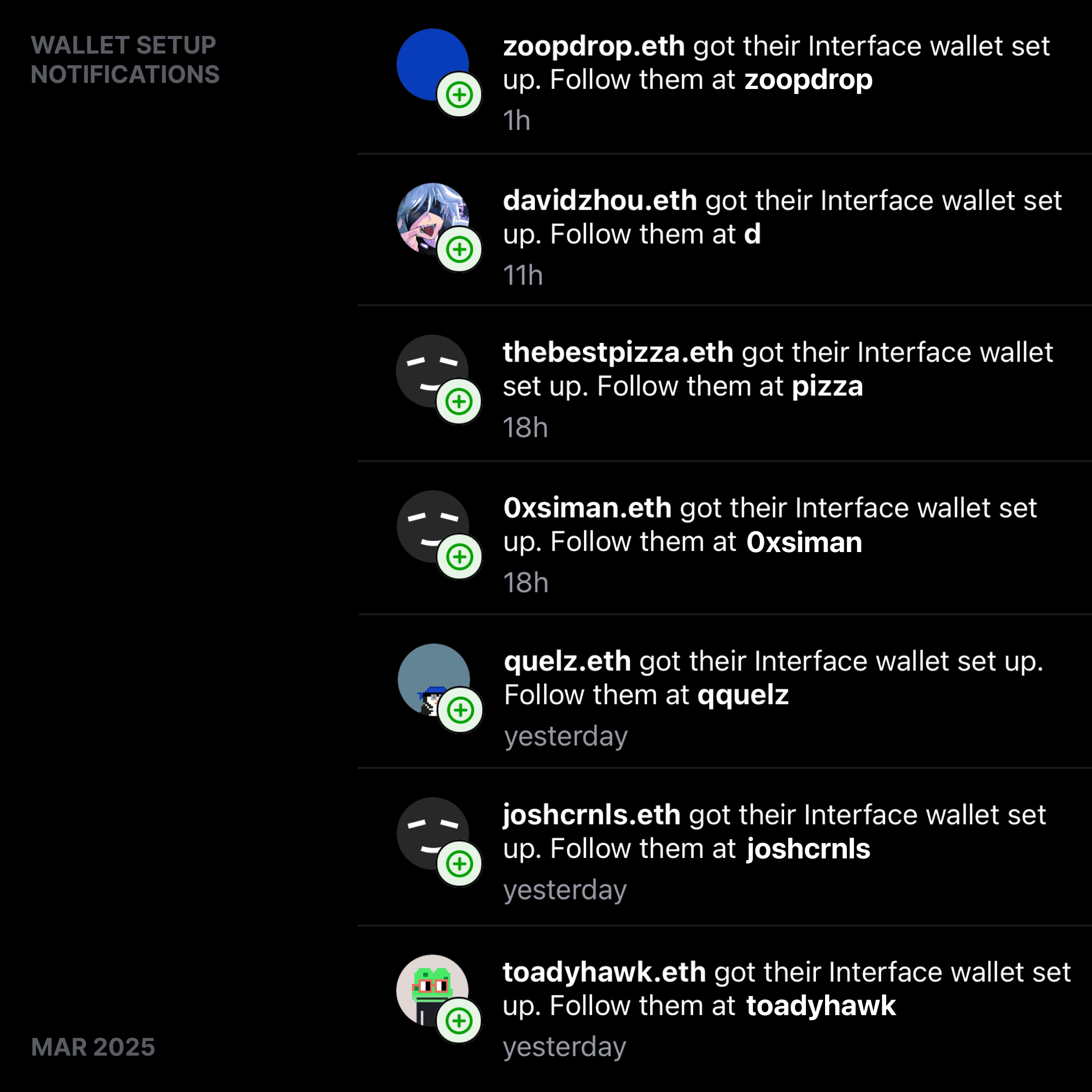 Wallet Setup Notifications