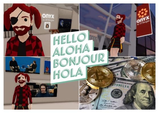 photos of the jp morgan lounge in decentraland