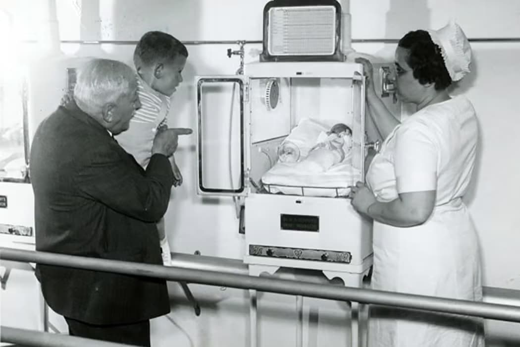 The world famous incubator baby attraction on the Coney Island Boardwark (circa 1903).