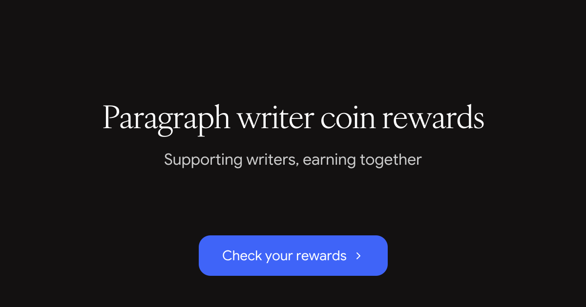 Claim your writer coin rewards on Paragraph