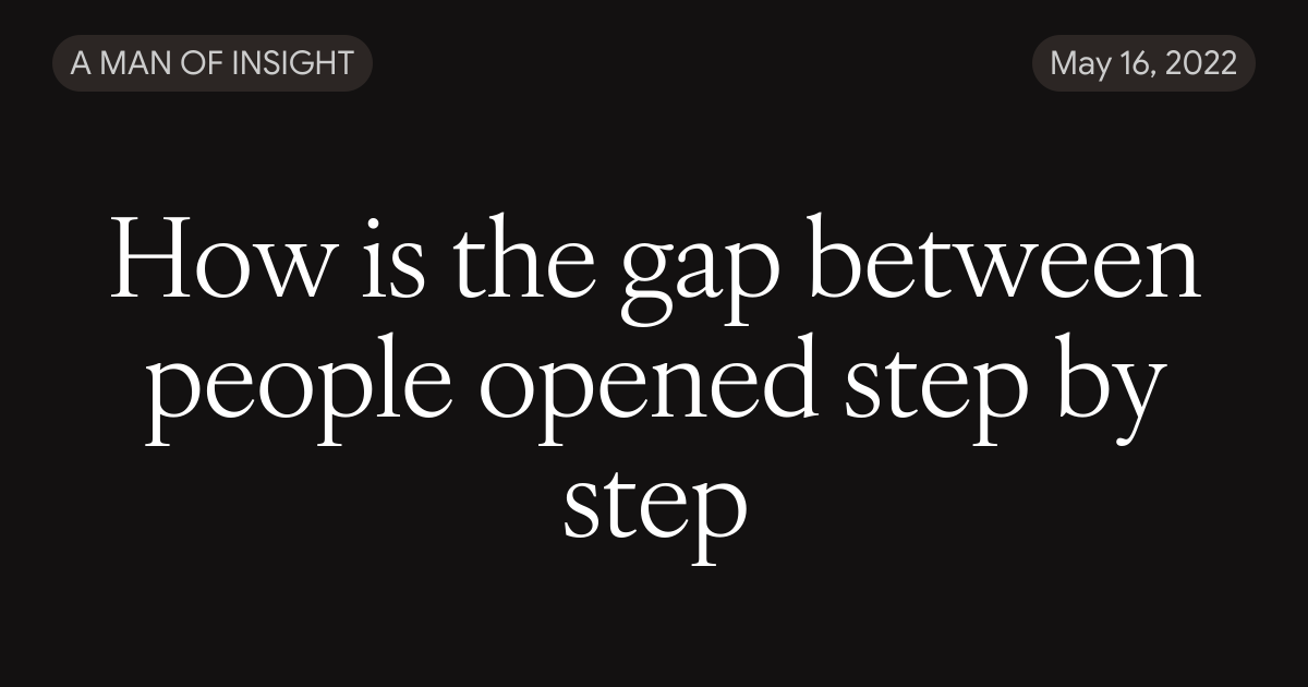 How is the gap between people opened step by step
