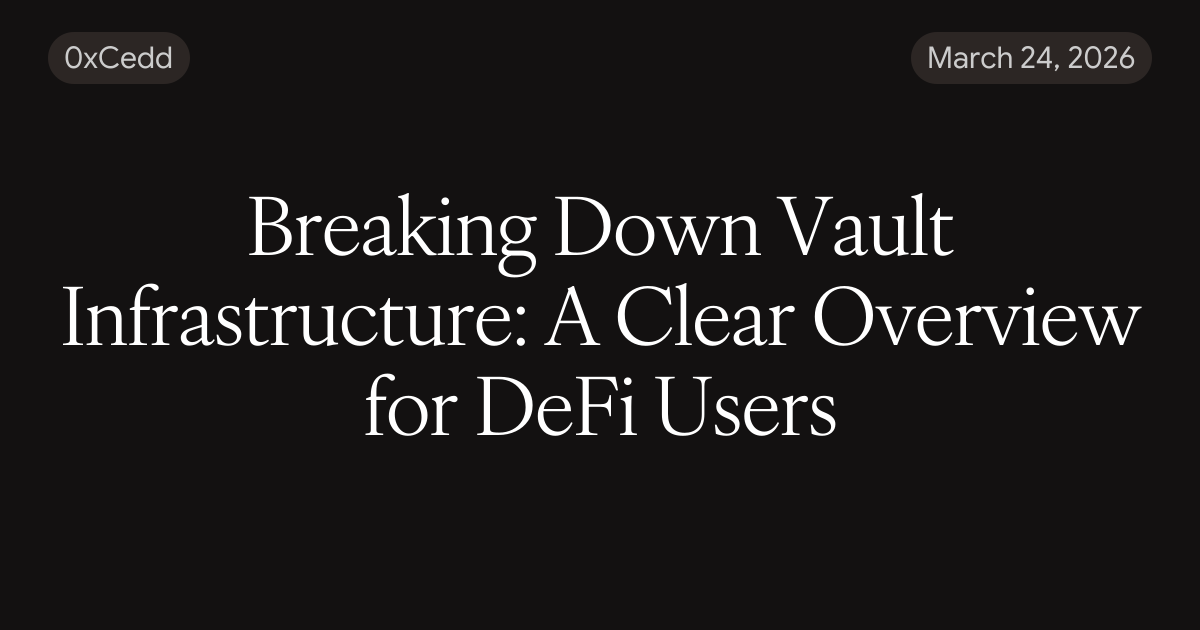 Breaking Down Vault Infrastructure: A Clear Overview for DeFi Users