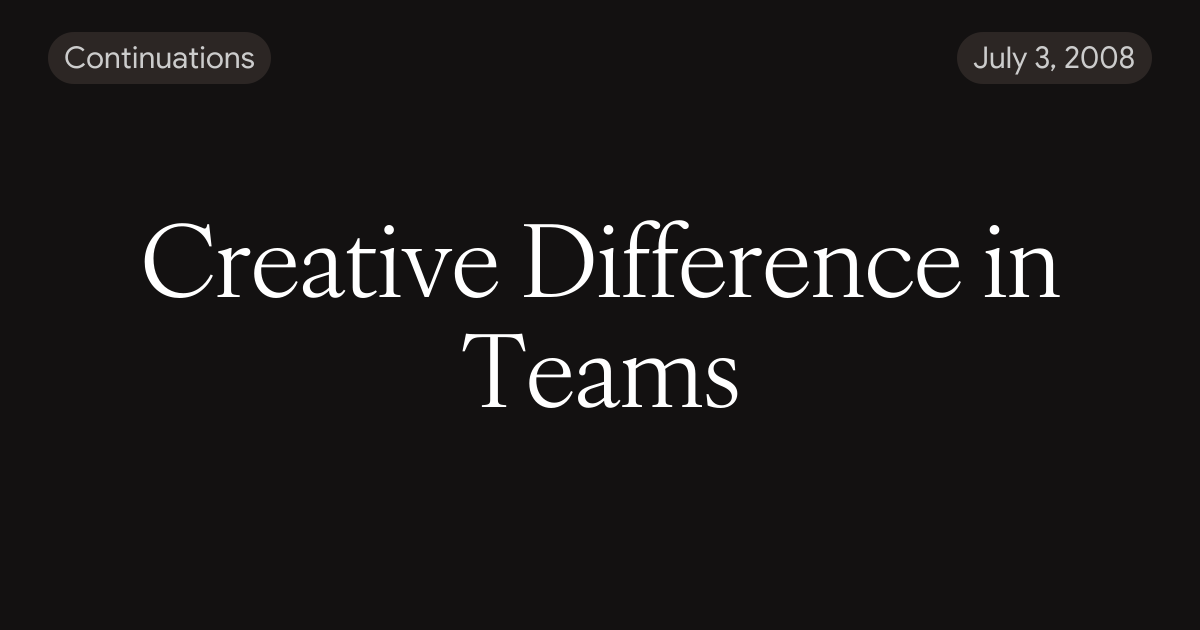 Creative Difference in Teams
