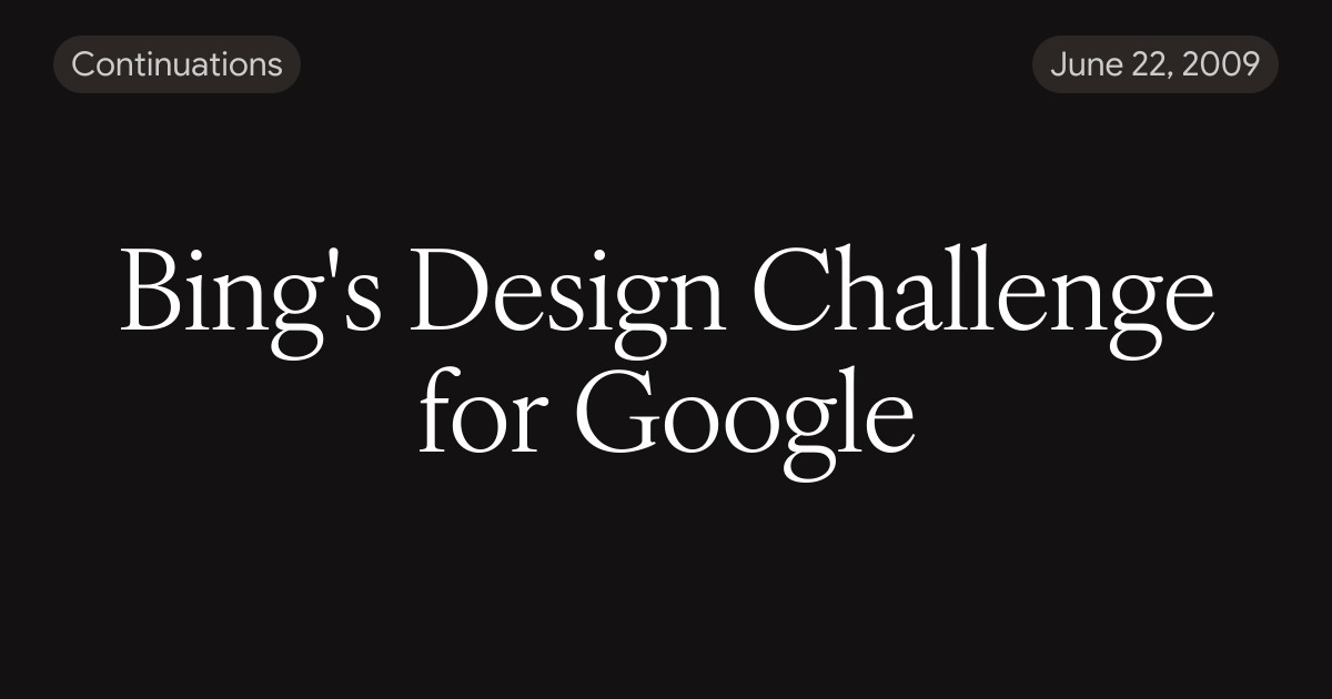 Bing's Design Challenge for Google
