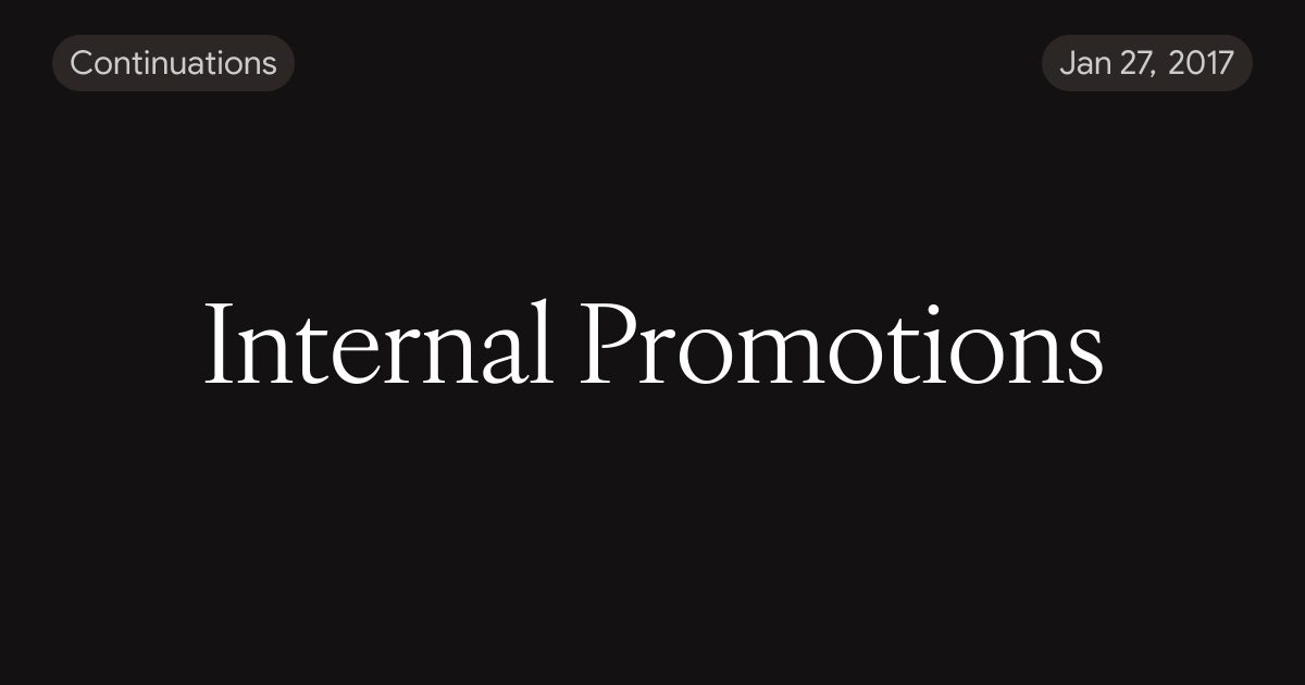 Internal Promotions