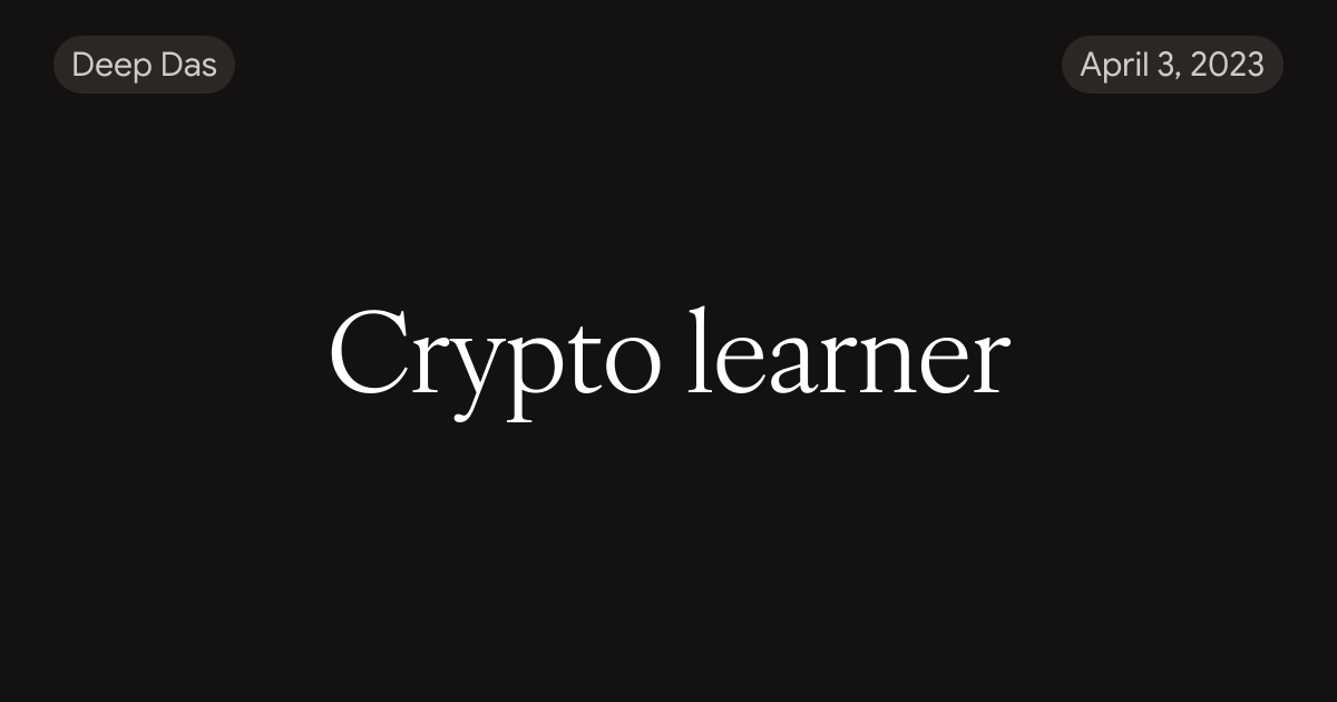 Crypto learner
