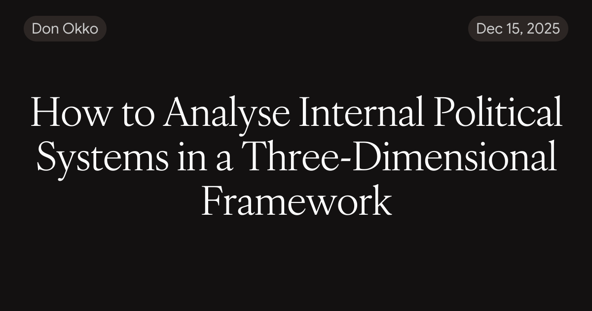 How to Analyse Internal Political Systems in a Three-Dimensional Framework