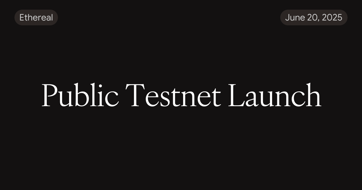 Public Testnet Launch