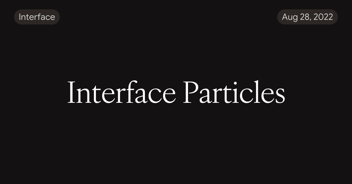 Interface Particles