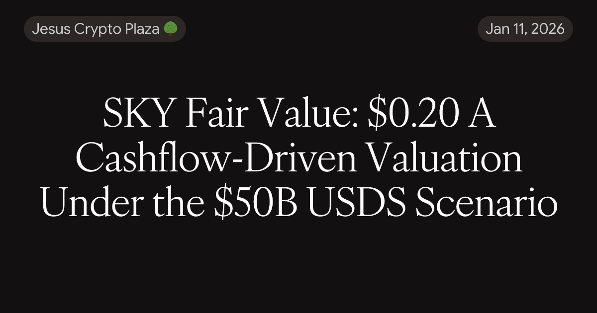 SKY Fair Value: $0.20 A Cashflow-Driven Valuation Under the $50B USDS ...