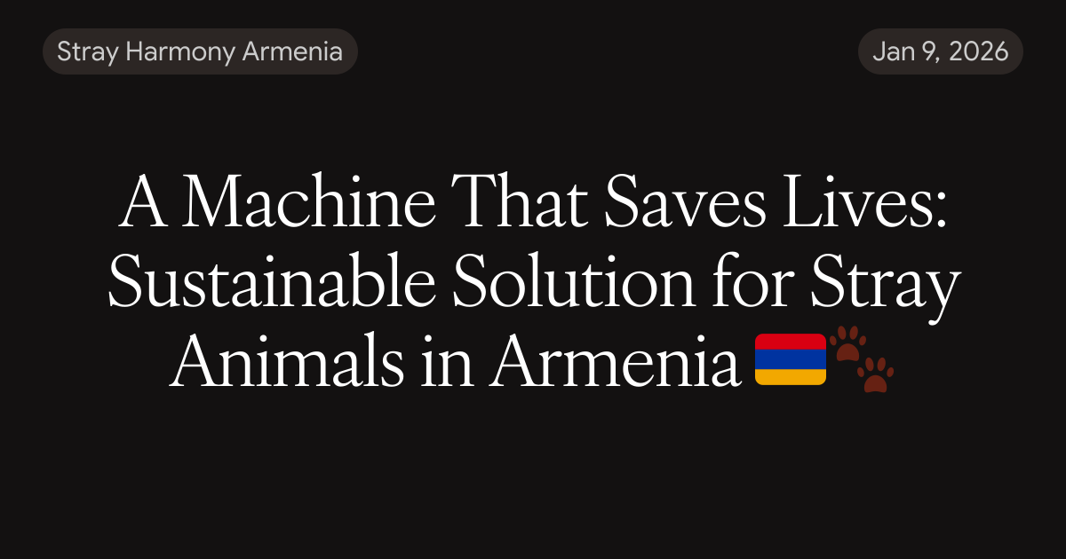 A Machine That Saves Lives: Sustainable Solution for Stray Animals in ...