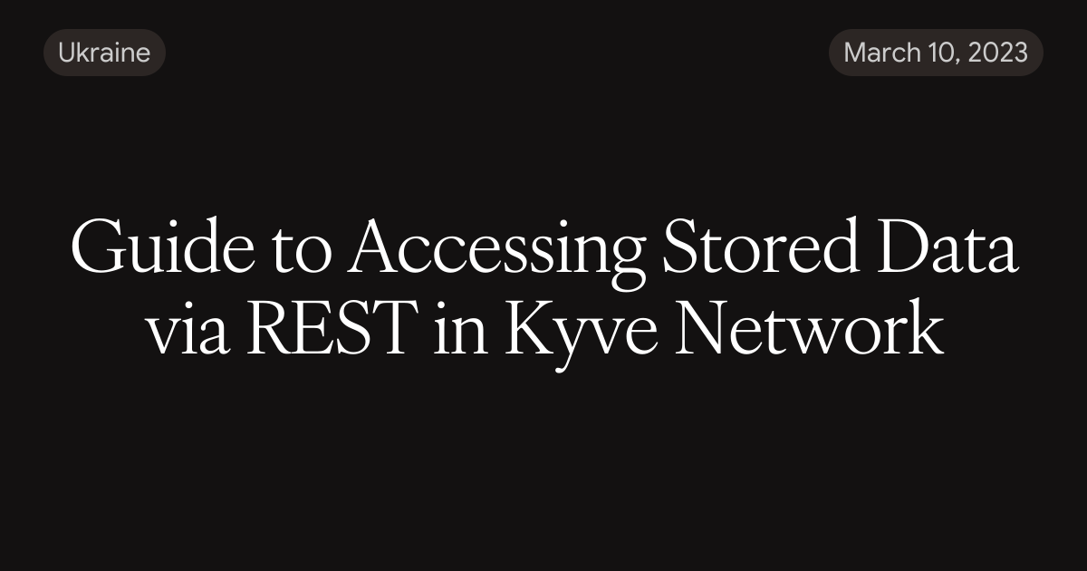 Guide to Accessing Stored Data via REST in Kyve Network