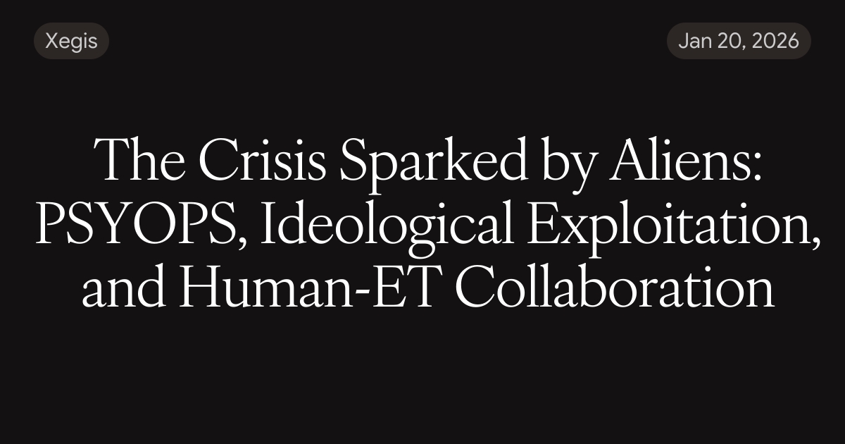 The Crisis Sparked by Aliens: PSYOPS, Ideological Exploitation, and ...