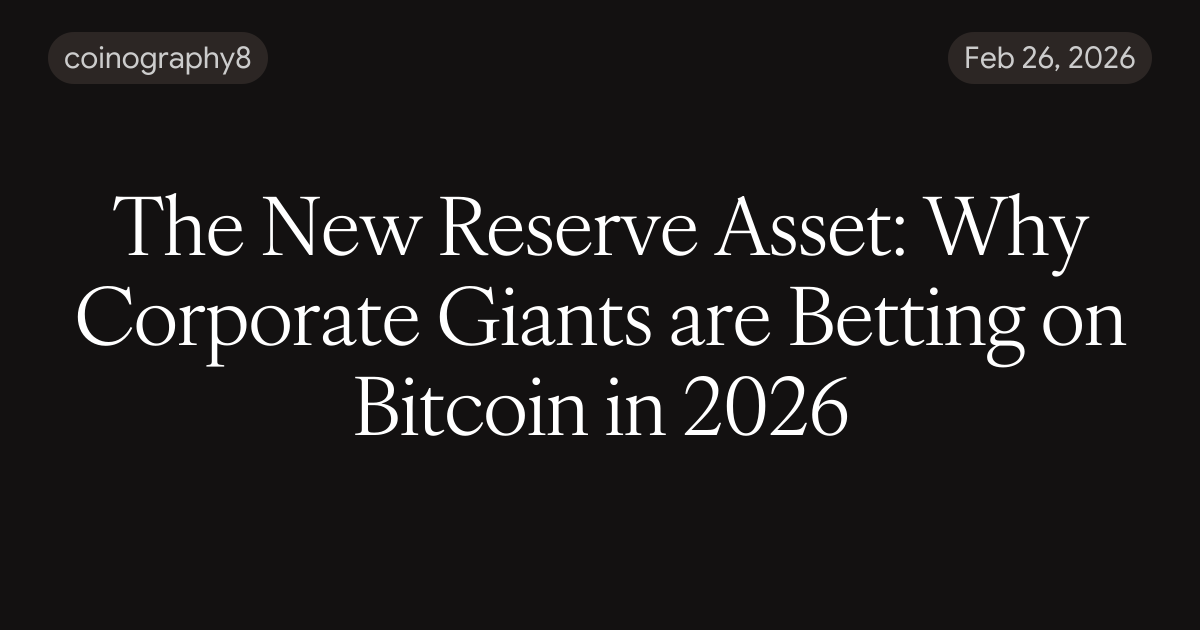 The New Reserve Asset: Why Corporate Giants are Betting on Bitcoin in 2026