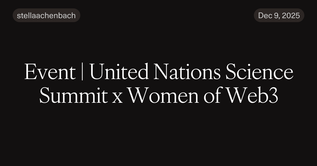 Preview image for Event | United Nations Science Summit x Women of Web3