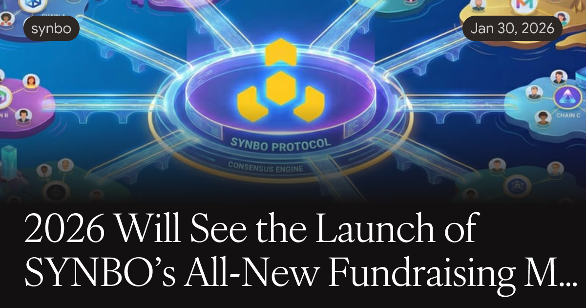 2026 Will See the Launch of SYNBO’s All-New Fundraising Mechanism: How ...