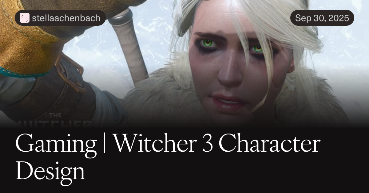 Preview image for Gaming | Witcher 3 Character Design
