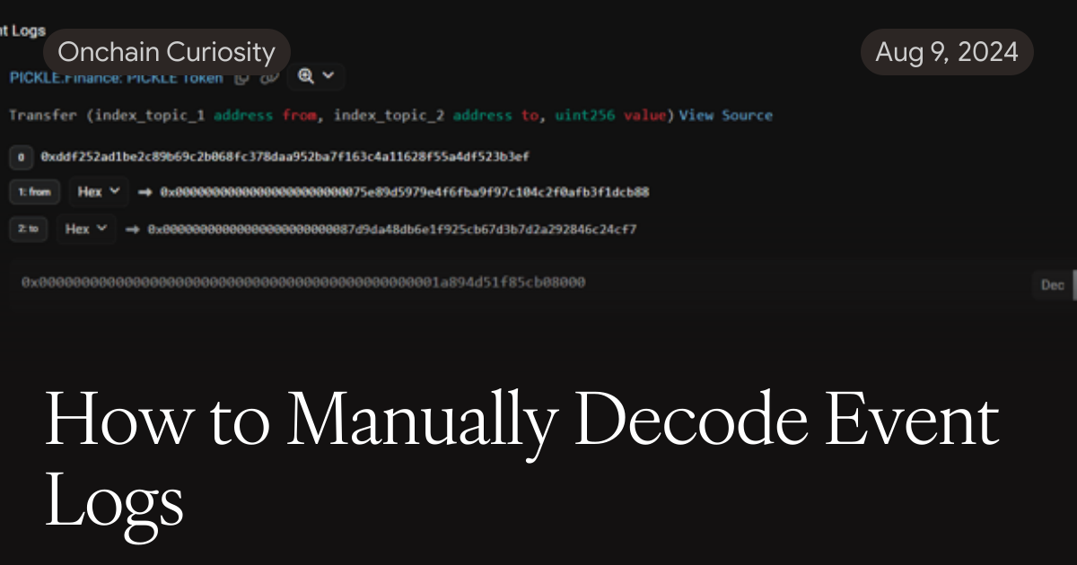 Logs Decoder Bot How to Manually Decode Event Logs