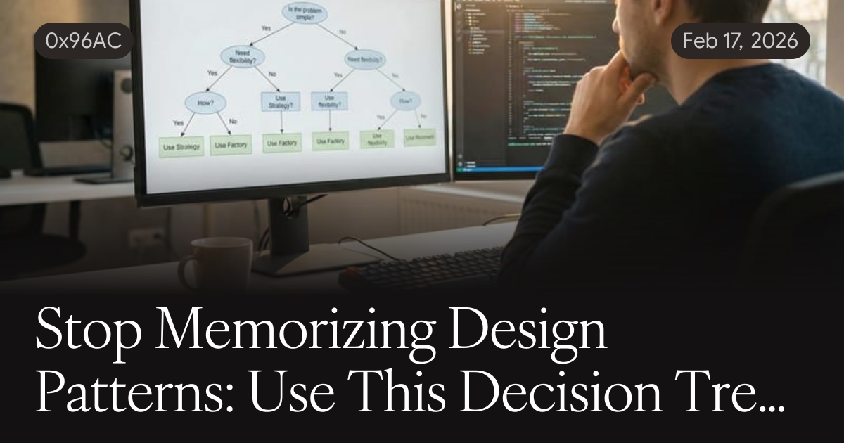 Stop Memorizing Design Patterns: Use This Decision Tree Instead